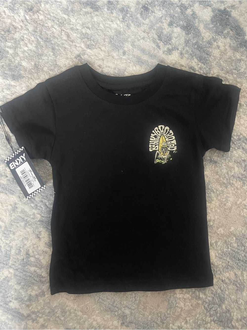 Endy Black Kids Short Sleeve Graphic Tee